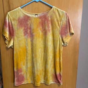 Free People Bright Eyes Velvet Tee Sunshine Combo